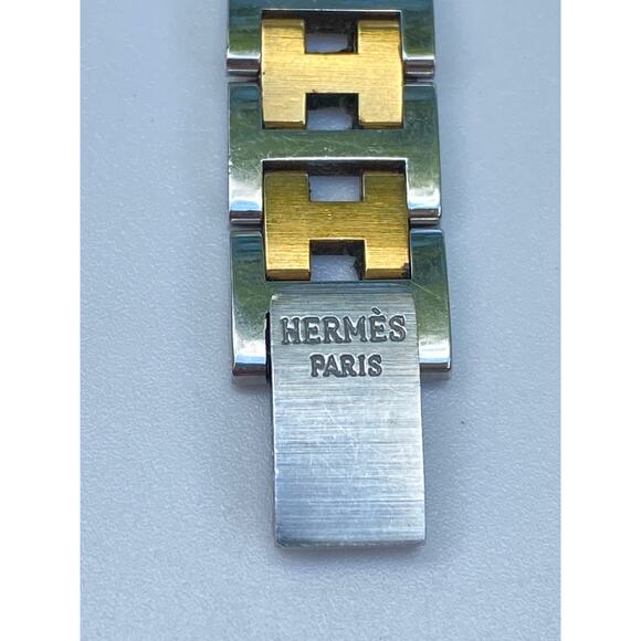 Authentic Hermès Two-Tone Stainless Steel Watch 24mm 7" - Picture 11 of 15